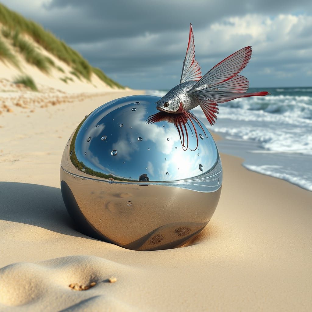 Silver Ball Reflects Sea Serpent and Flying Catfish