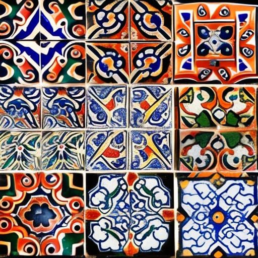 A Collage of Mexican Tile Textures