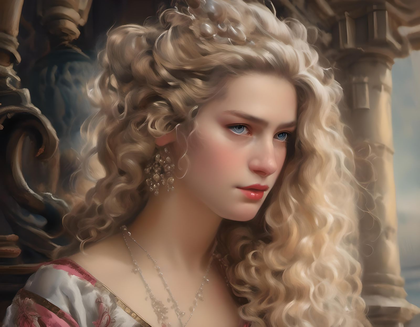 Woman at Shaolin Temple in Rococo Style