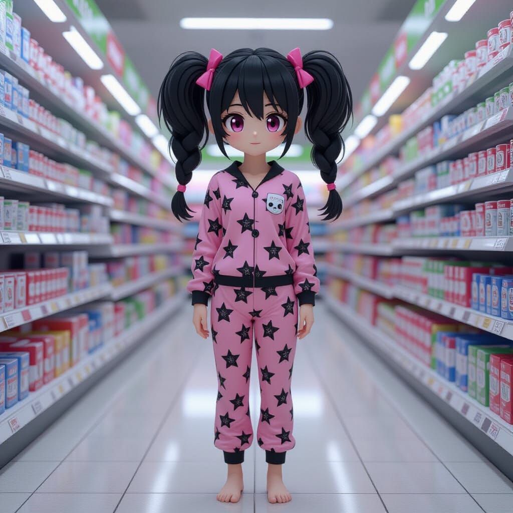 Fnaf Cassidy in Pajamas at Grocery Store