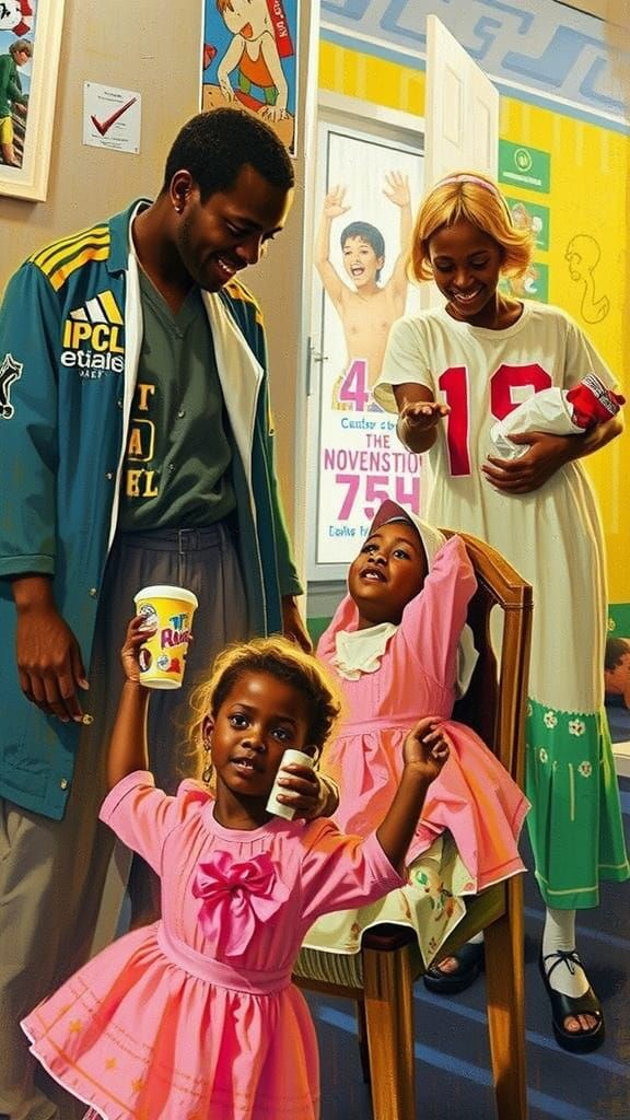 Family in Cinematic 35mm Film Style