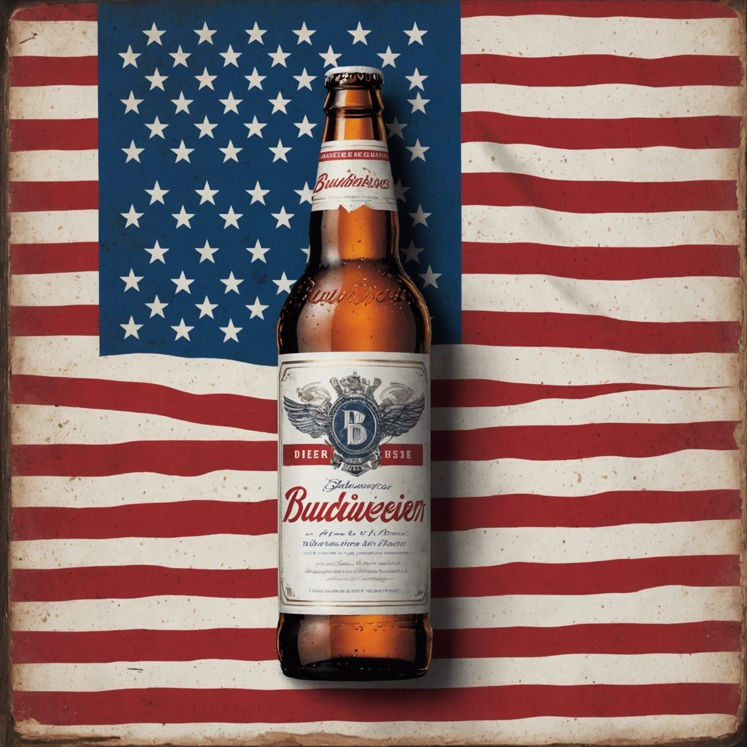 Patriotic Budweiser Beer Flag Image