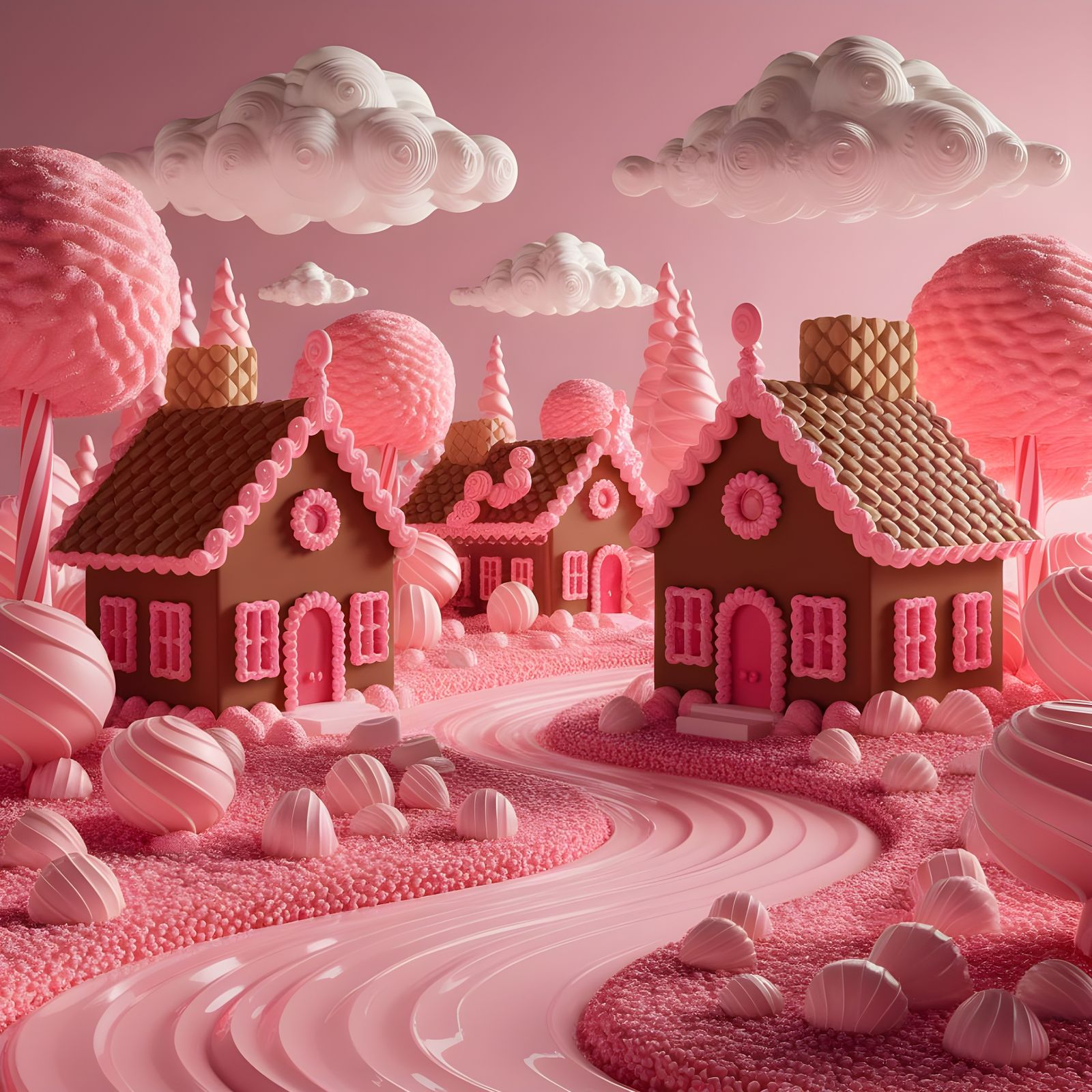 Vibrant Gouache Swirls: A Whimsical Candyland