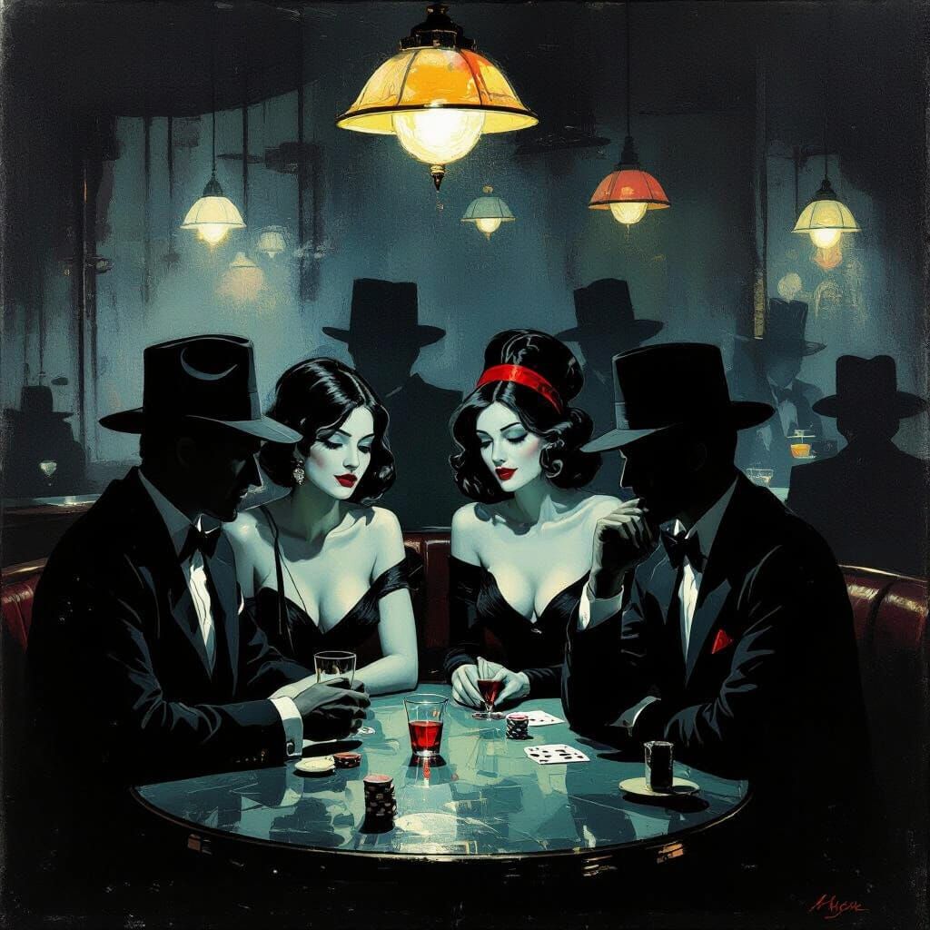 Noir Cabaret Scene with Hidden Motives