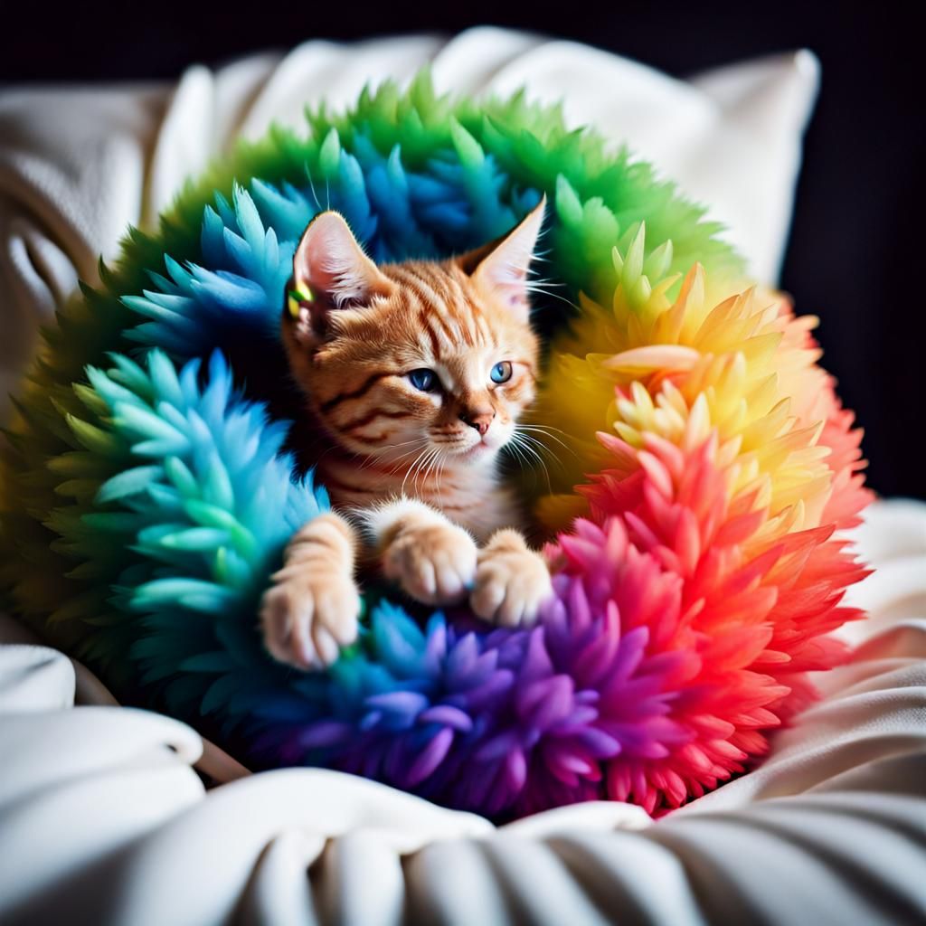 Rainbow Savannah Kitten Double Exposure