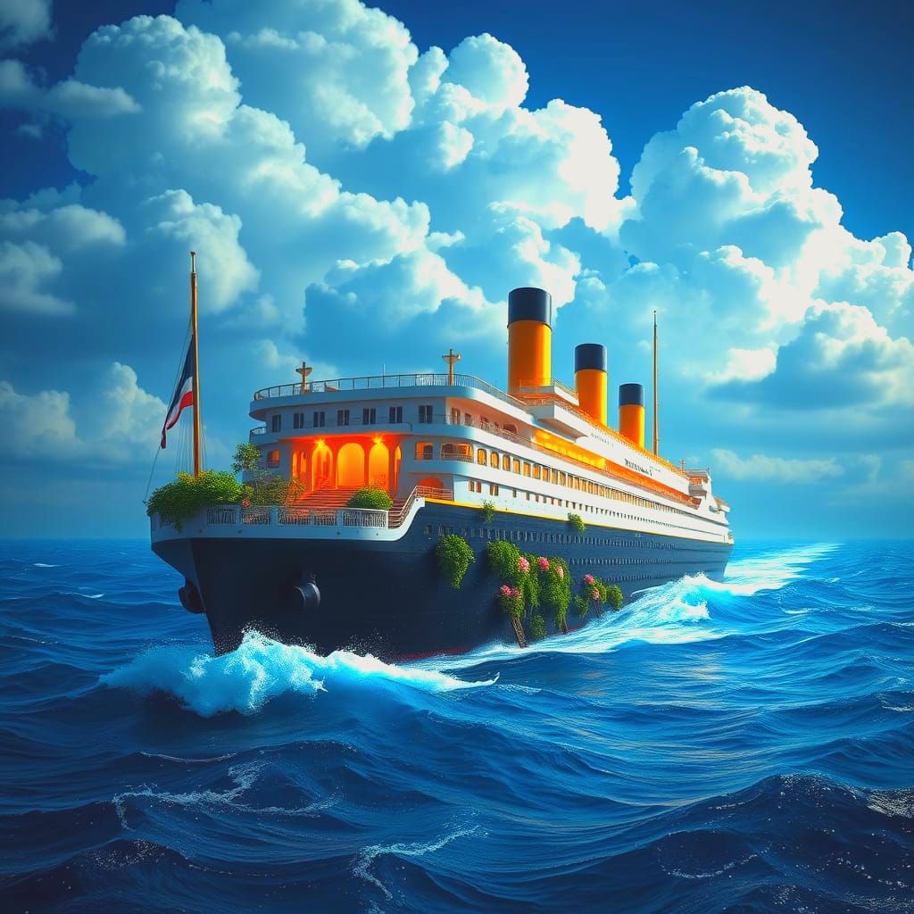 Epic Fantasy Titanic Splash Screen in Deep Color