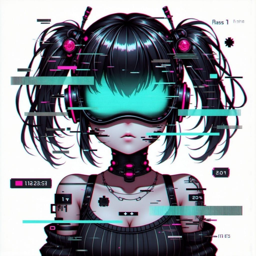 Cyberpunk Goddess with Exposed Circuitry and Neon Accents