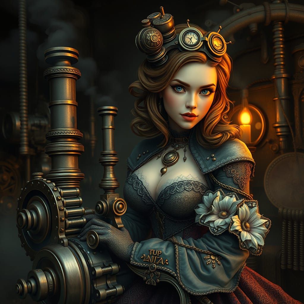 Girl in a Steampunk Fantasy World