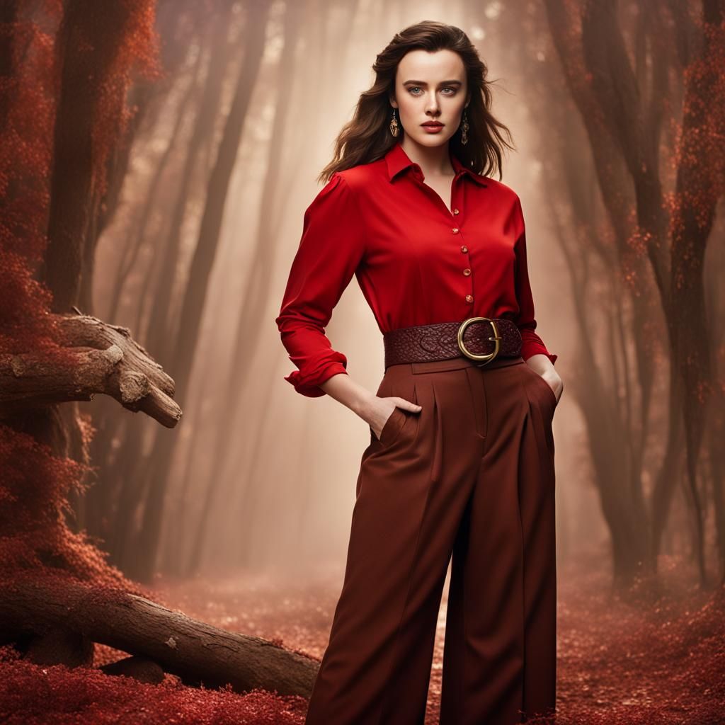 Katherine Langford in Fantasy Outfit, Realistic Portrait