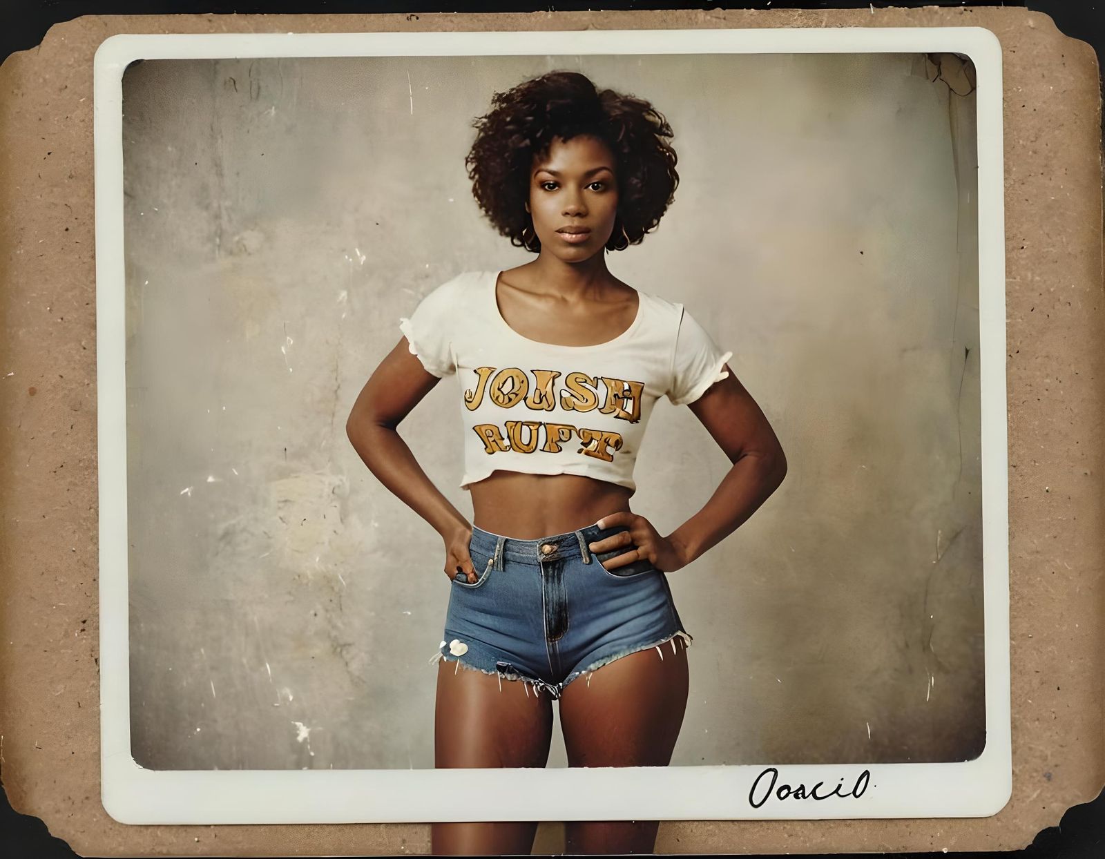 Vintage Polaroid of Woman in Daisy Dukes