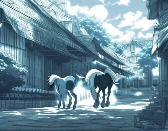 pony coloring page Anime Key Visual, by Makoto Shinkai, Deep...