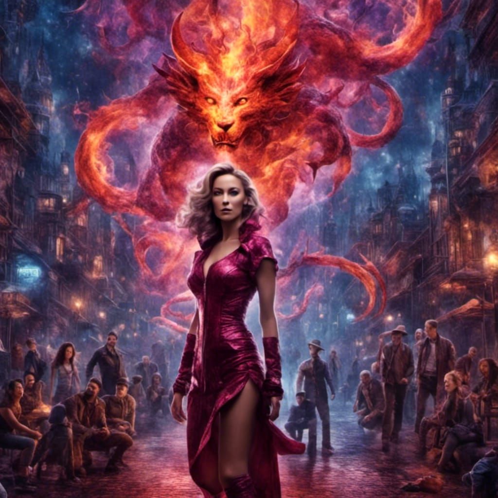 Shapeshifting Female Demon in Digital Art Style