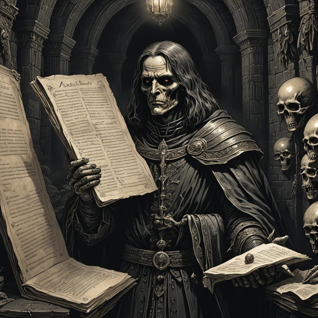 Azrael's List: A Dark Fantasy Illustration
