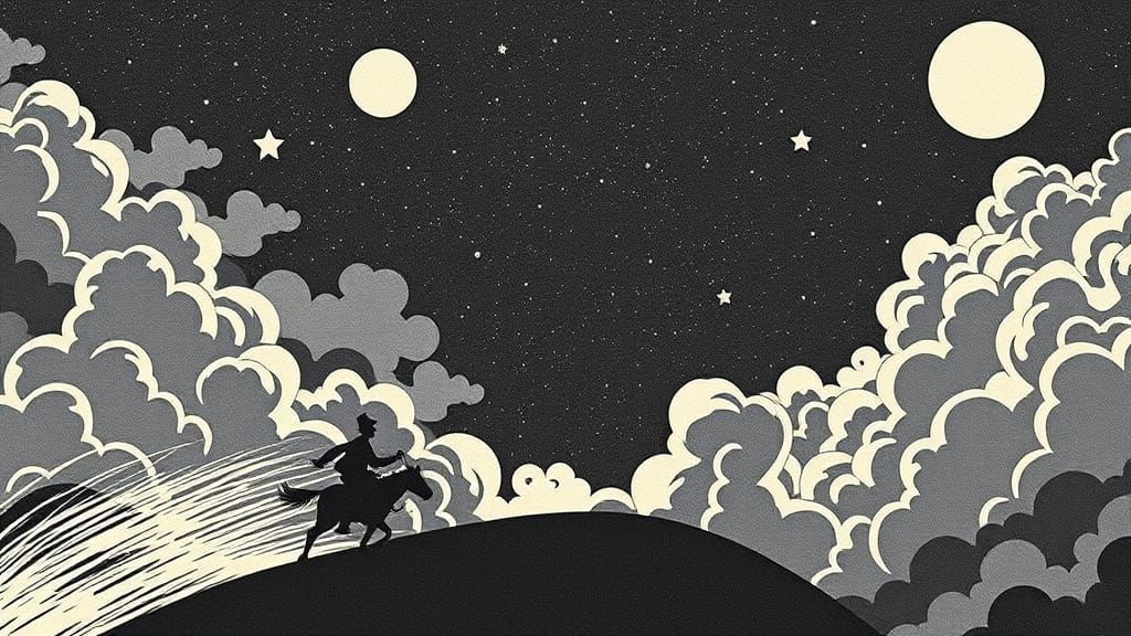 Kuda Semberani: Malay Myth in Vintage Halftone Style