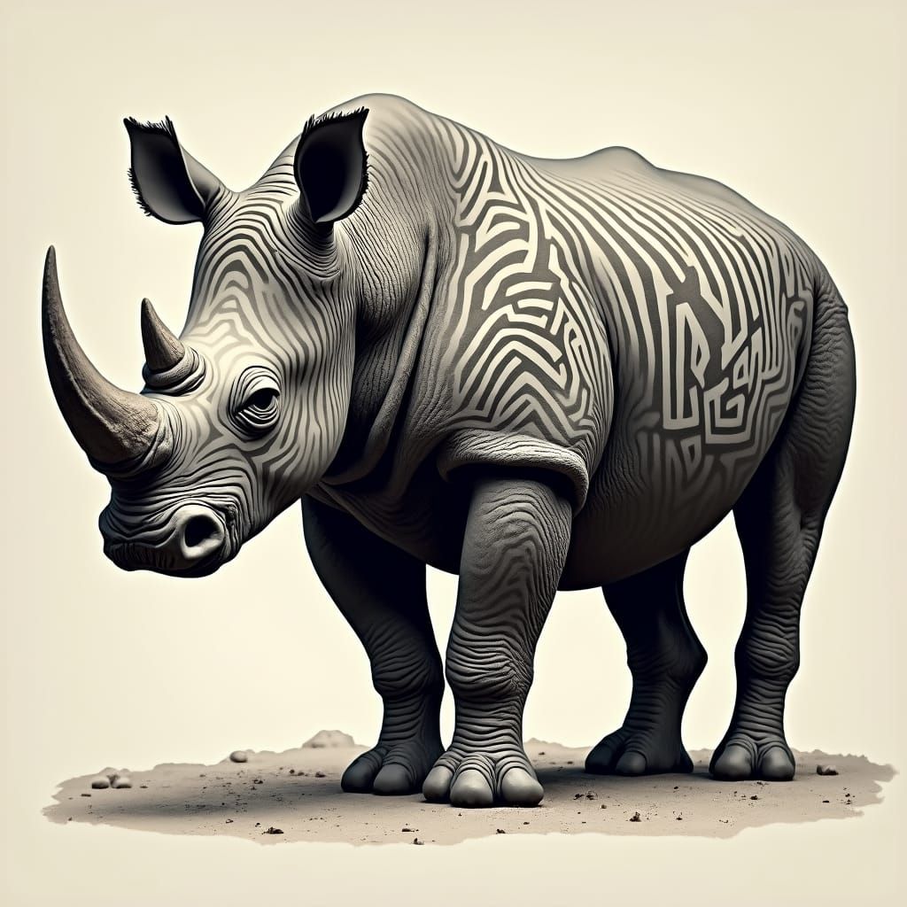 Rhino with Tribal Tattoos: A Unique Fusion
