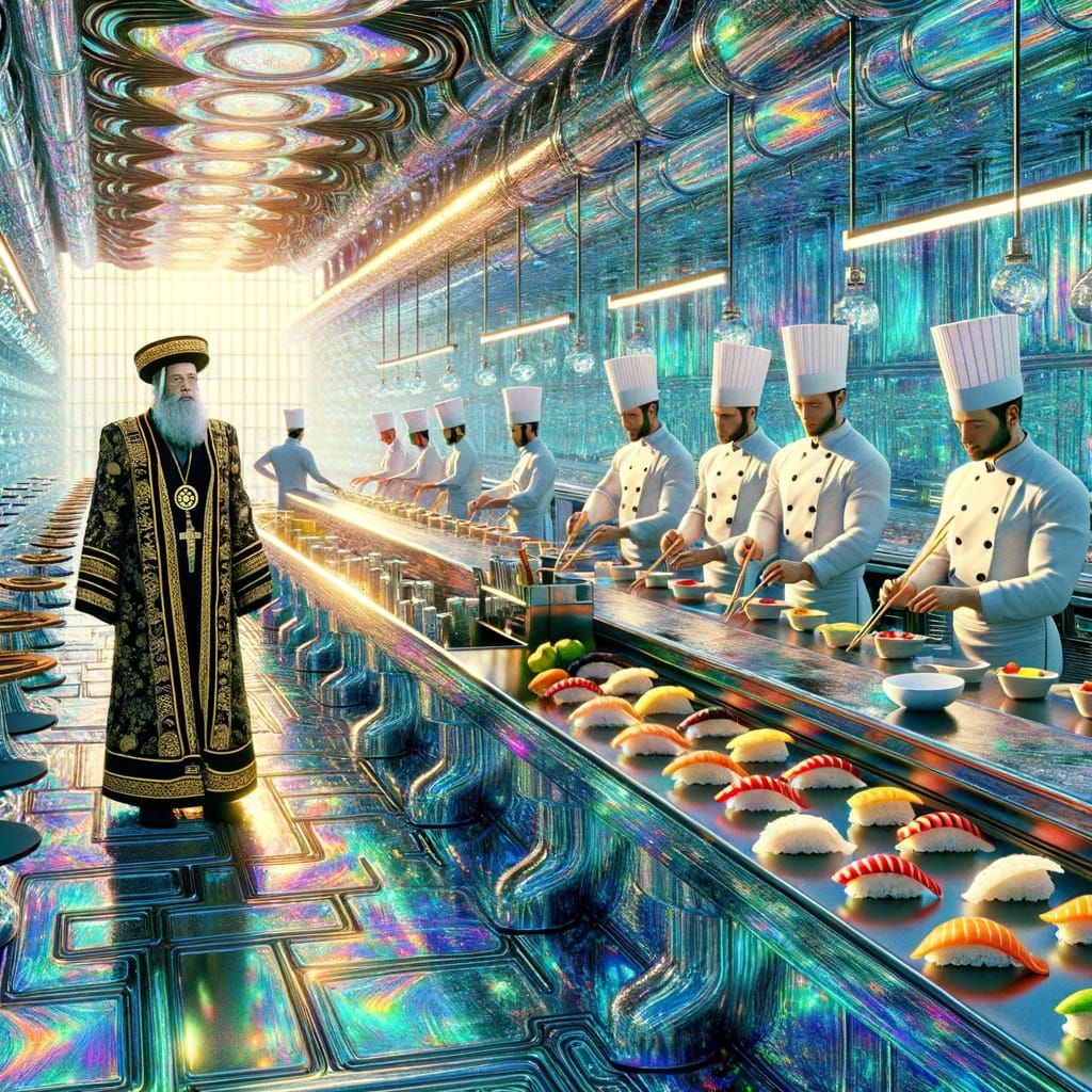 Surreal Kosher Sushi Bar in Dystopian Setting