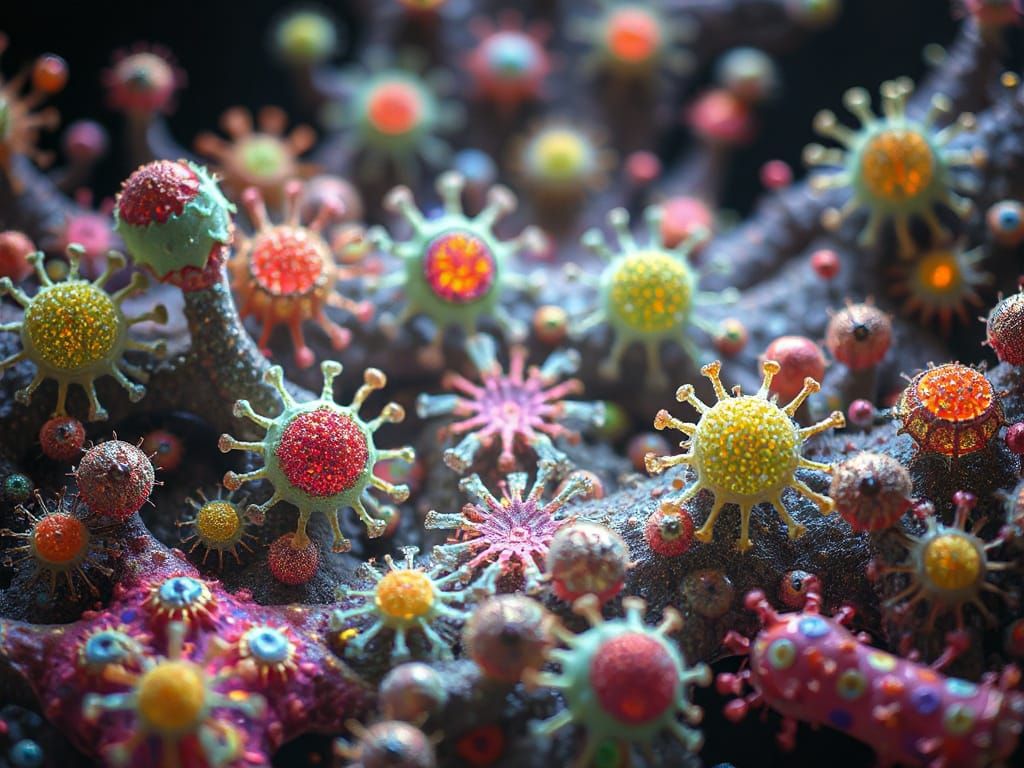 many different little fuzzy twerpy fartamous microscopic vir...