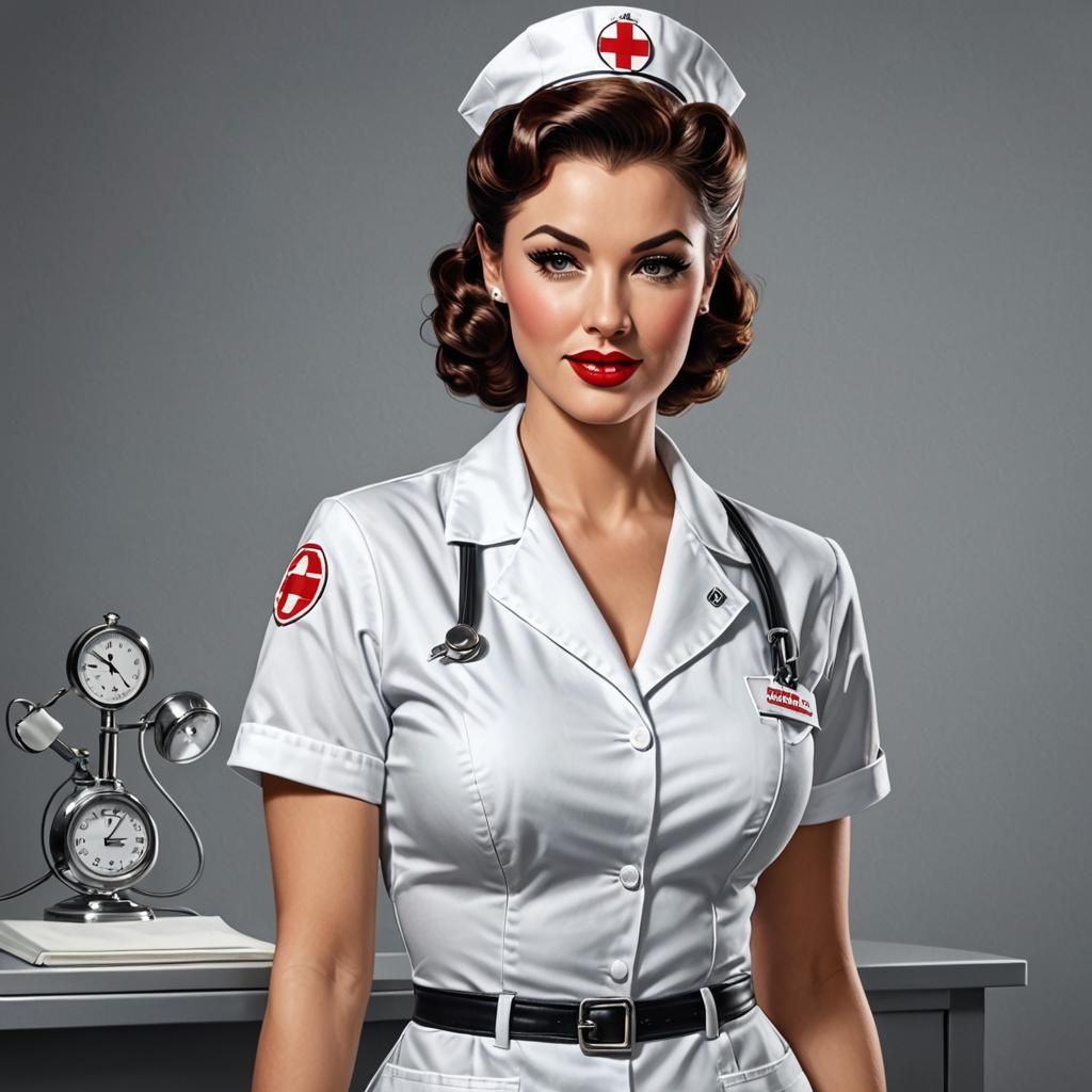 Alluring Pinup Nurse in High Resolution