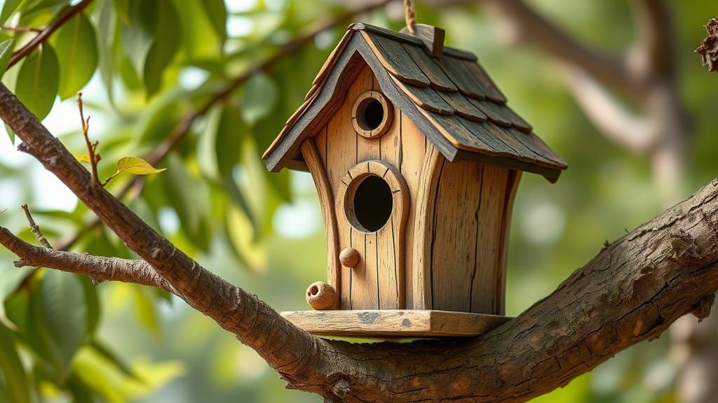 Charming Birdhouse in Whimsical Storybook Style