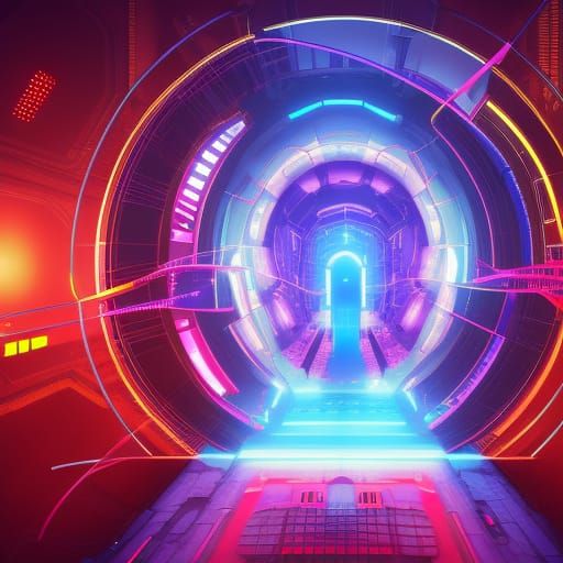 Cyberpunk Portal to Robot-Ruled Future