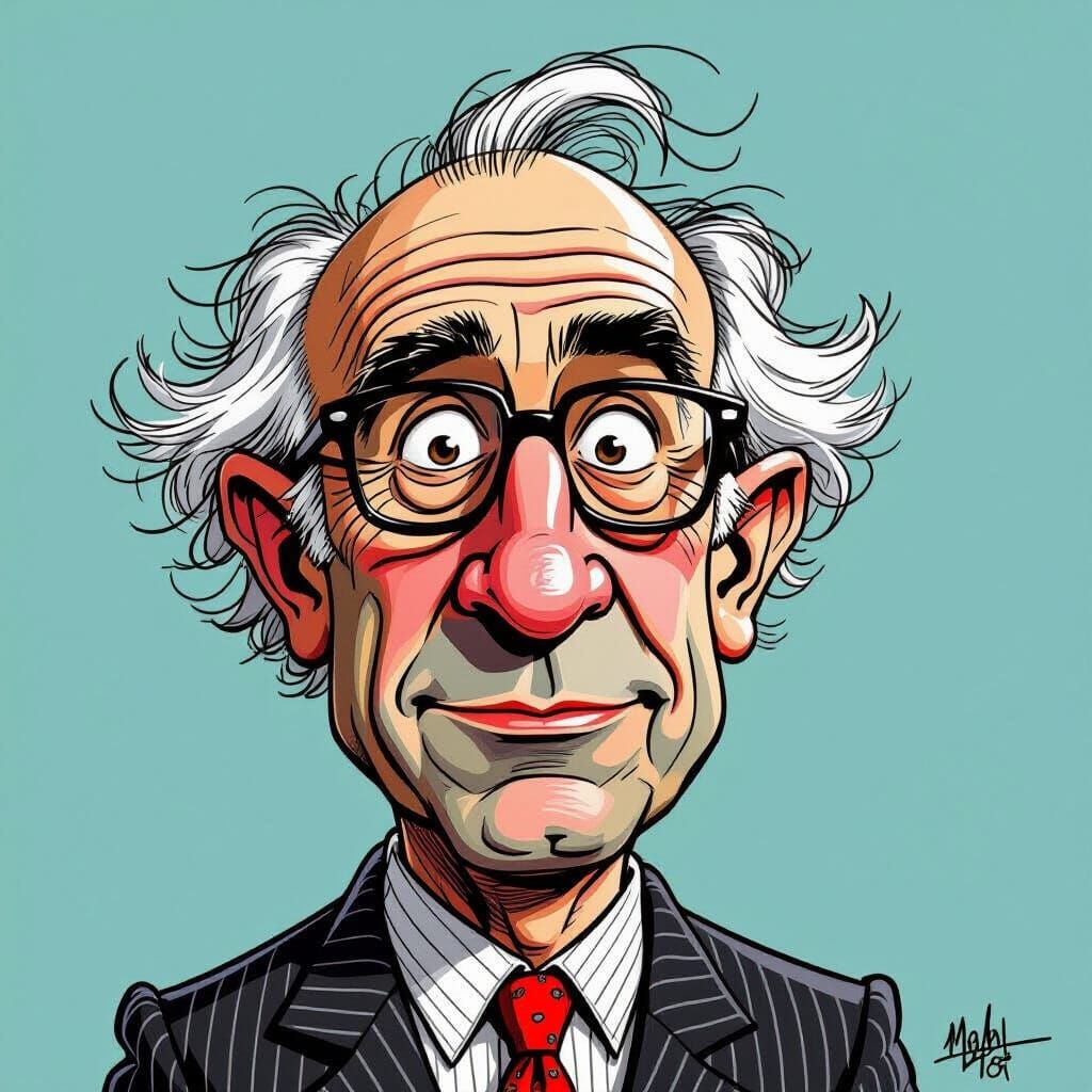 Exaggerated Caricature Portrait in Vibrant Colors