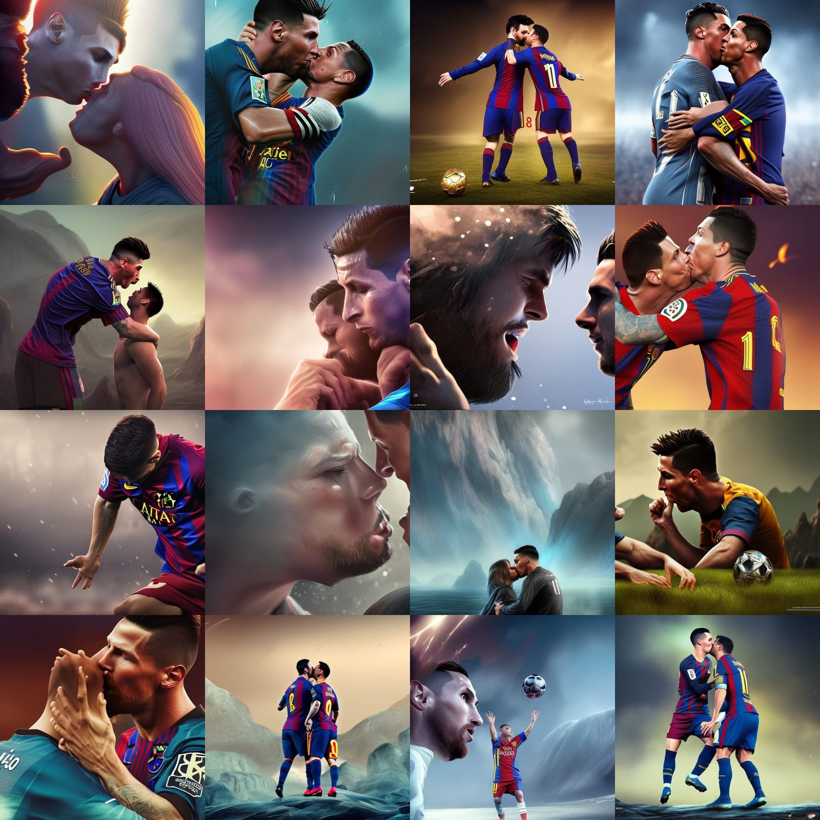 Messi and Ronaldo: A Detailed Matte Painting