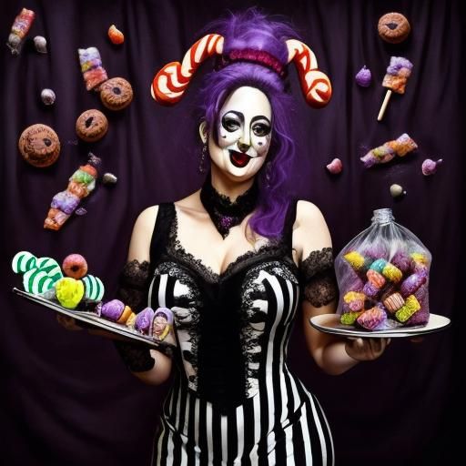 Hostess with the Mostest in Beetlejuice Halloween Costume