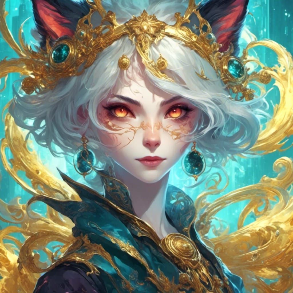 Jinx and Cheshire Cat Digital Art