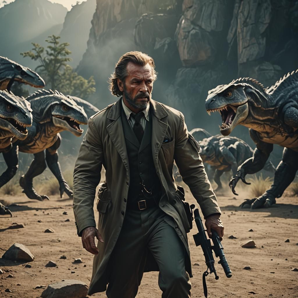 Cinematic Film Still of a Powerful Boss