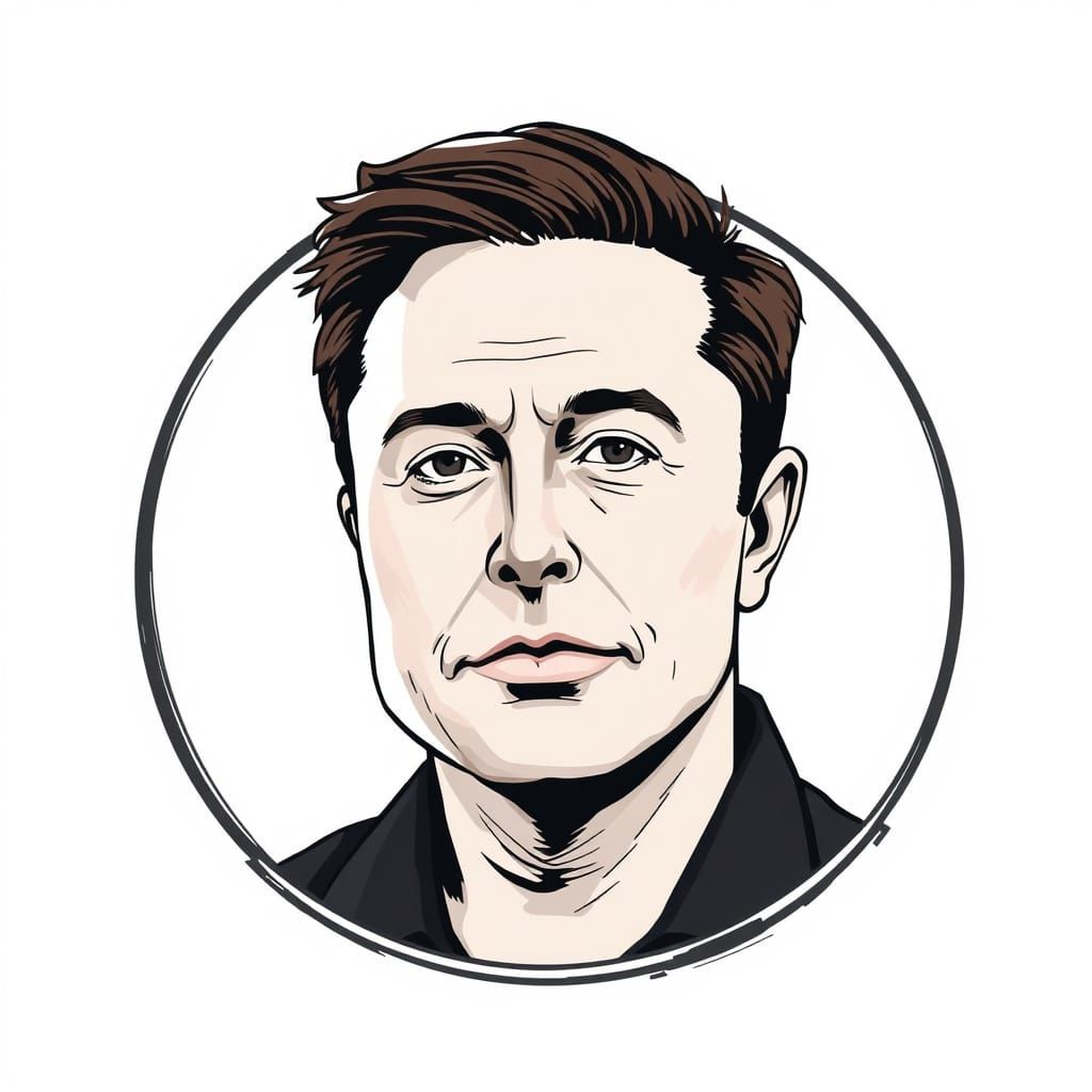 Elon Musk's Confident Smile in Emoji Form