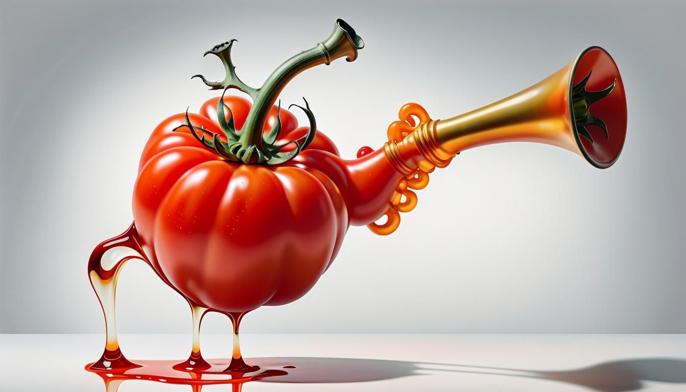 Surreal Tomato Trumpet in Salvador Dali Style