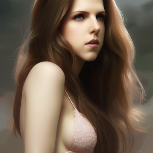 Portrait of Woman in Lace Bikini: Digital Art