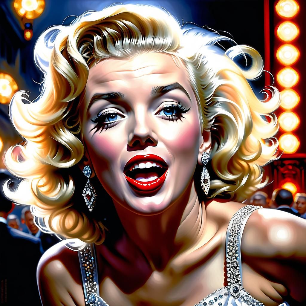 Hyperrealistic Marilyn Monroe Portrait in Anime Style