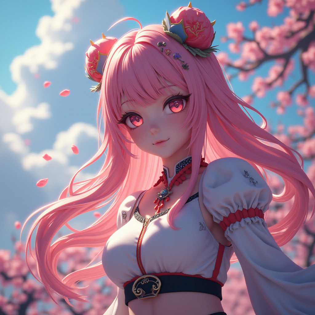 Detailed 3D Anime Art Inspired by WLOP