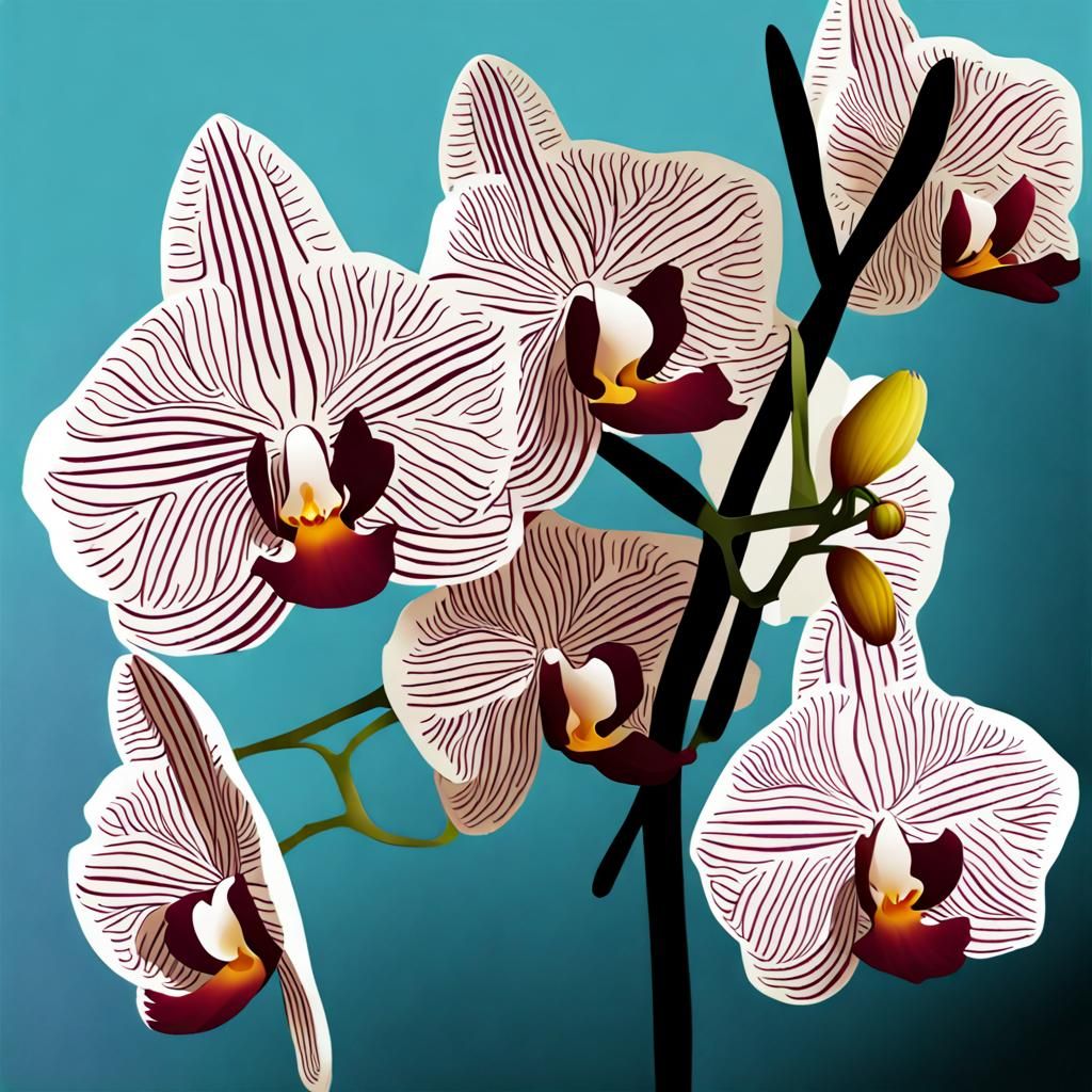 Orchids in Cartoon Style