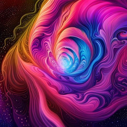 Holographic Astral Swirls in Mixed Media