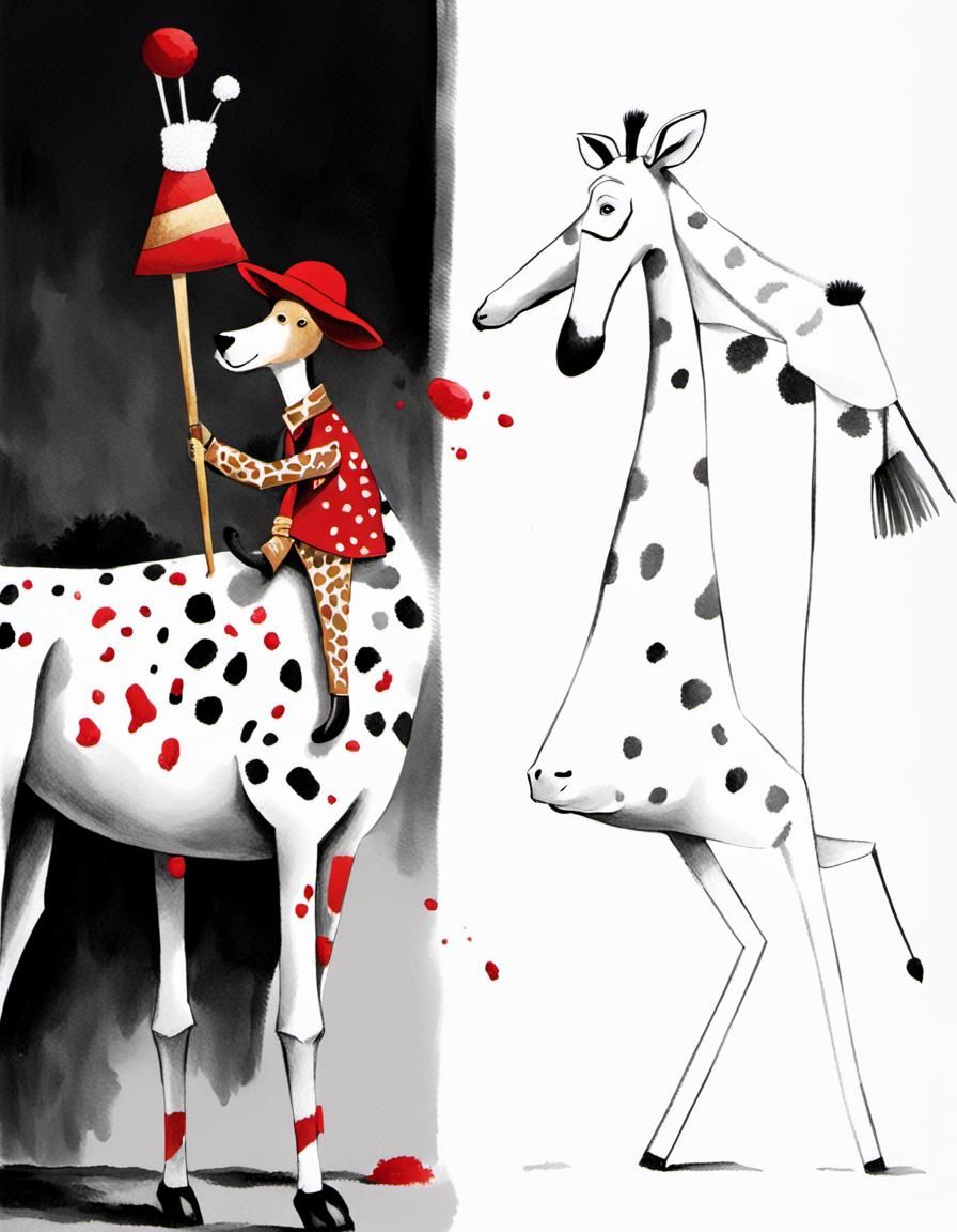 Dog and Giraffe Surreal Comedy Scene