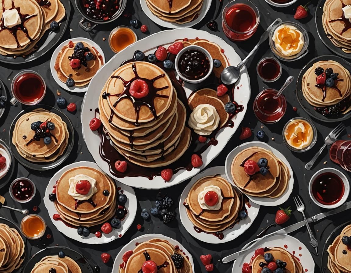 Grimdark Horror Fantasy Pancakes: AI Art