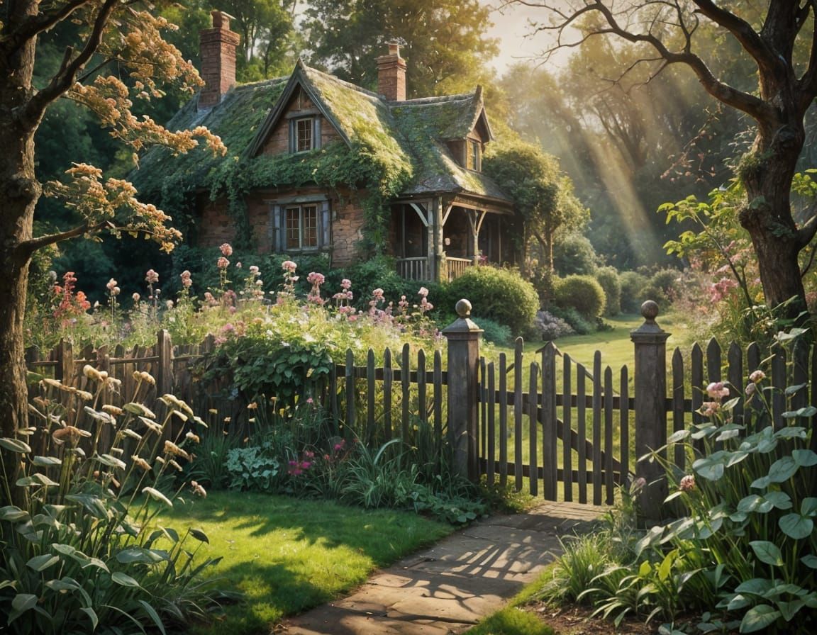 Whimsical Cottage Amidst a Verdant Oasis