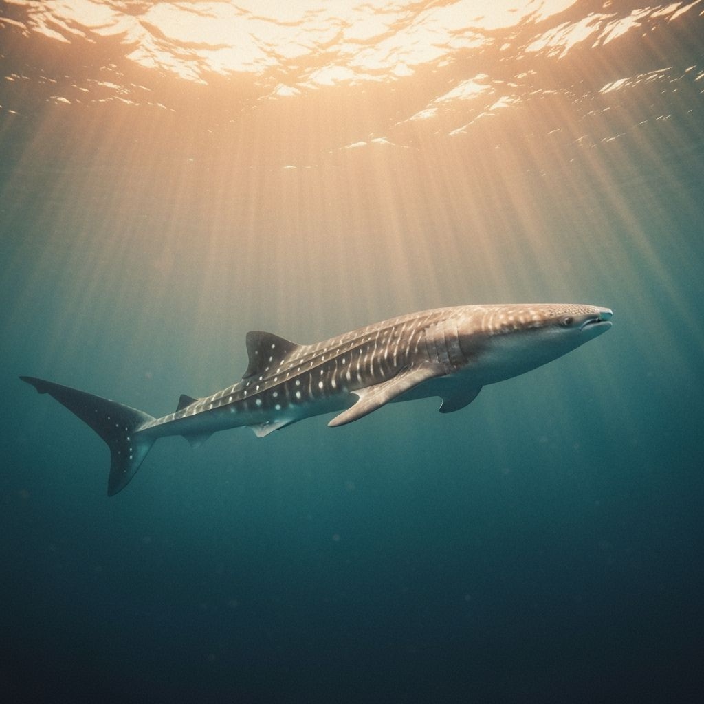 Elegant Whale Shark in Golden Hour Light