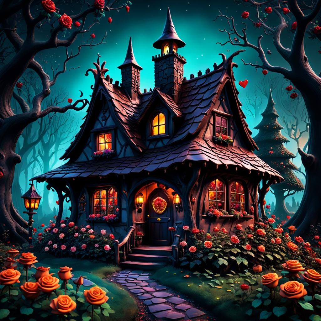 Valentine Chocolate House & Roses Garden