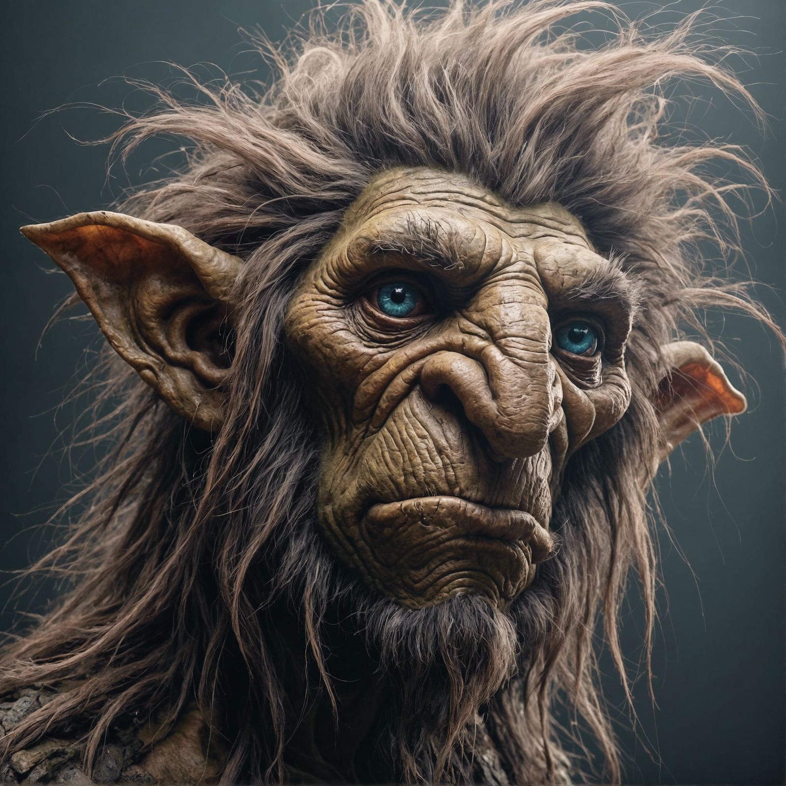 Hyperrealistic Portrait of a Mythical Forest Troll