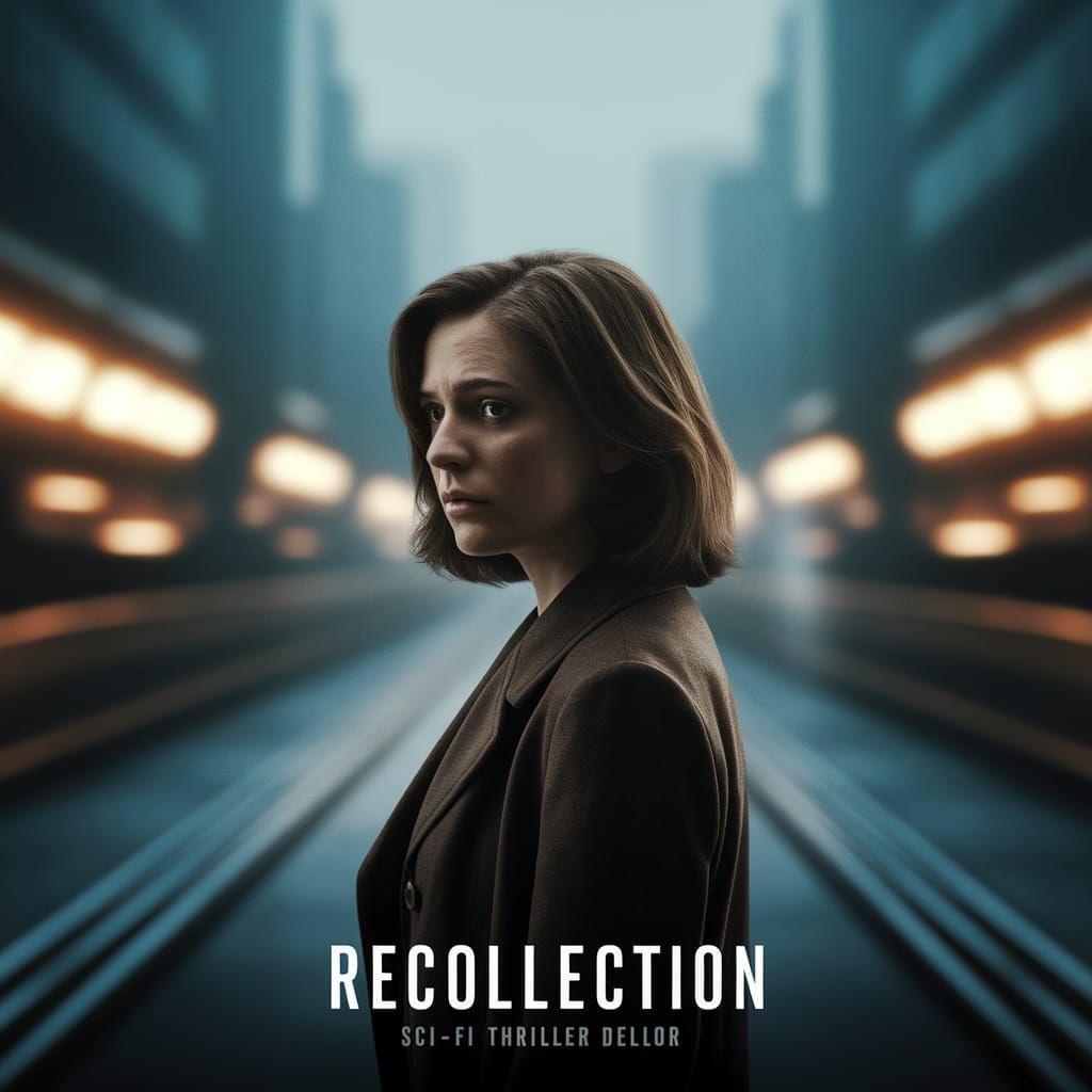 Recollection Sci-Fi Thriller Movie Poster with Woman