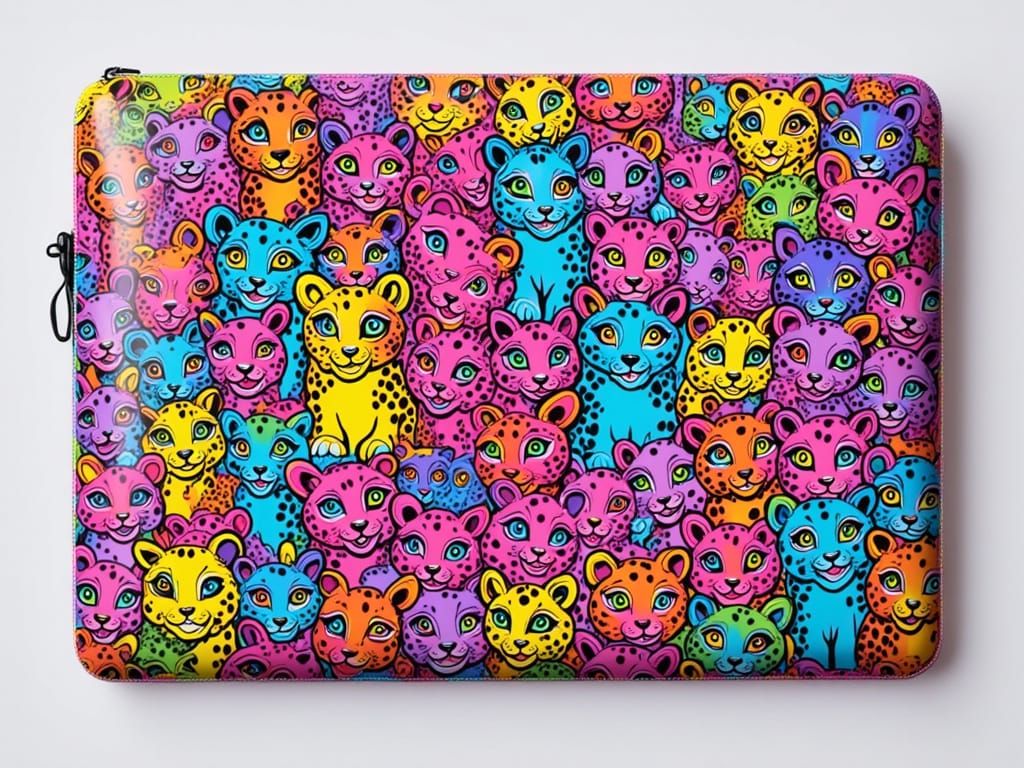 Lisa Frank Leopard Babies Trapper Keeper Collage