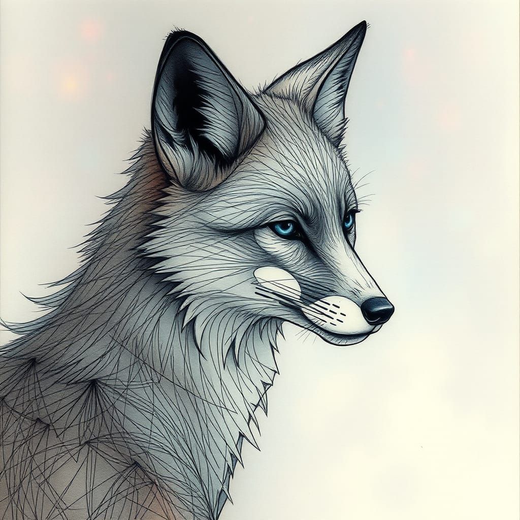 A delicate, gossamer wolf-fox
