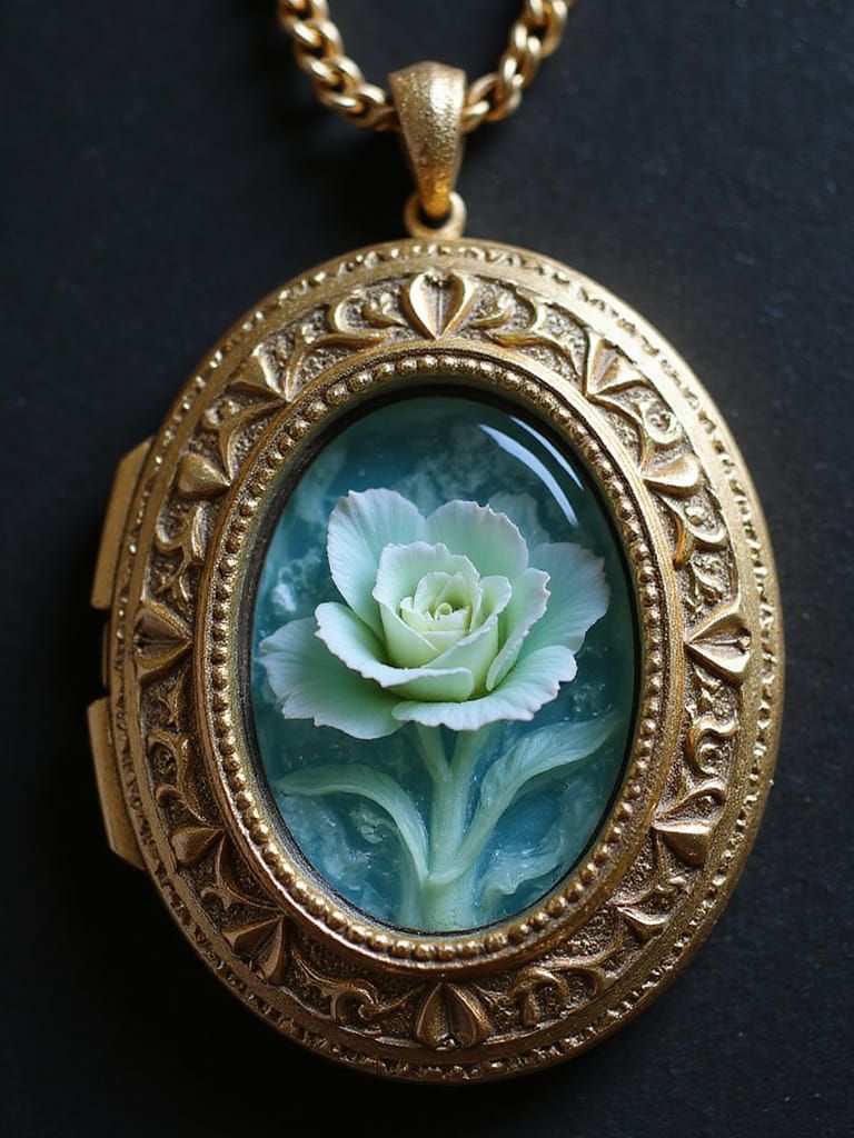 Unique Purity Growth Detail Satire Empire Locket Intricately Carved Gelwave