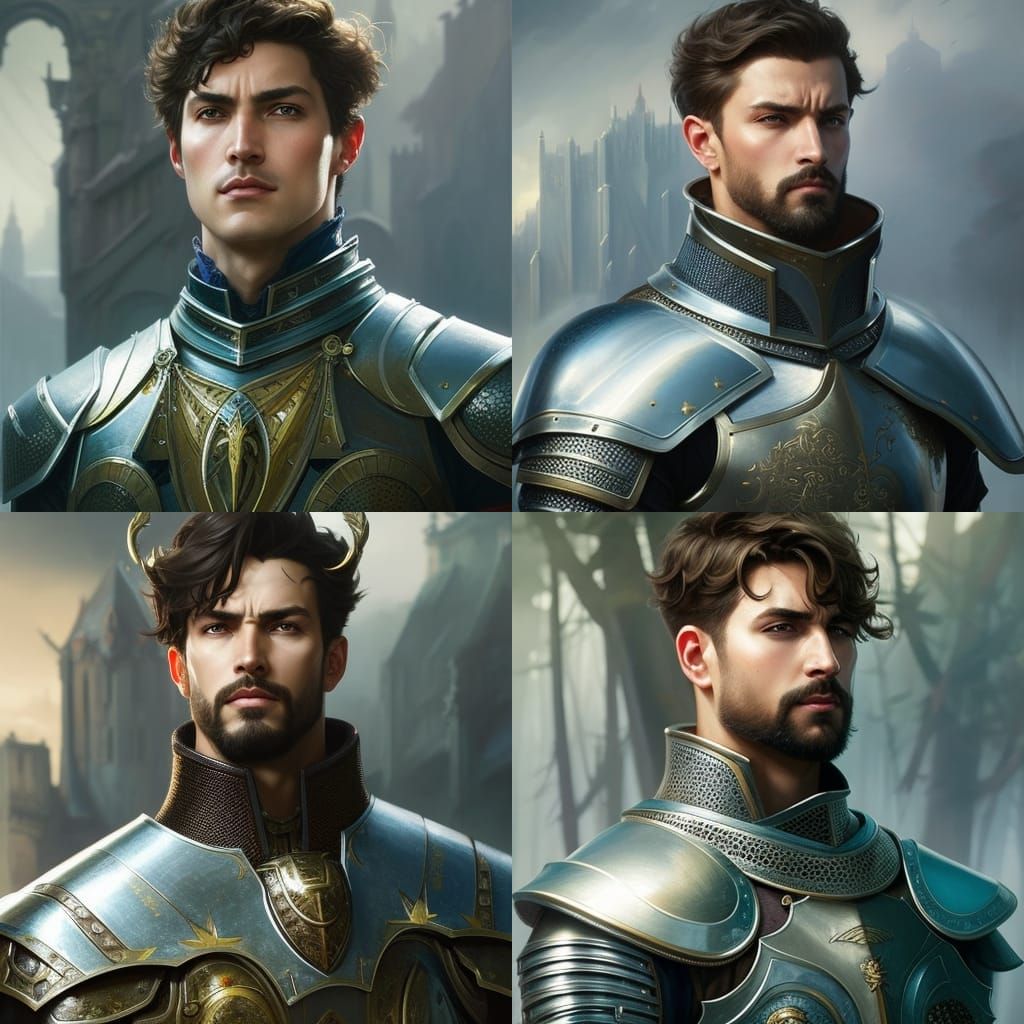 Fantasy Knight Portrait in Digital Art Style