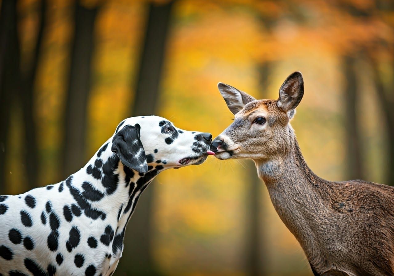 Dalmatian and Deer: Heartwarming Forest Friendship