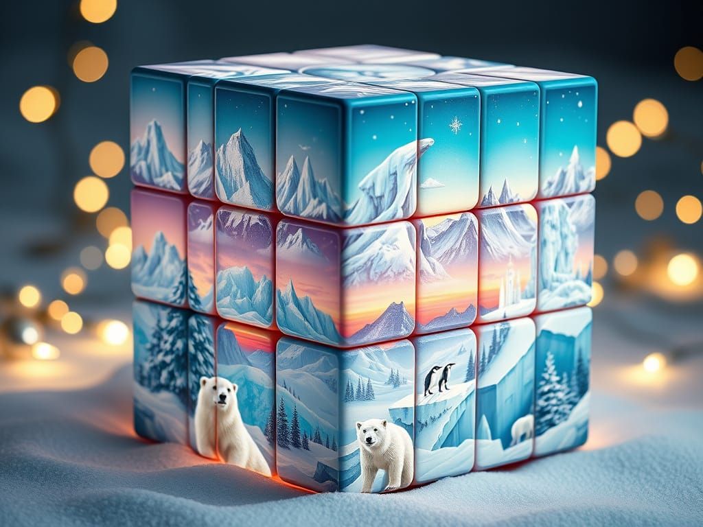 Surreal Winter Wonderland Rubik's Cube