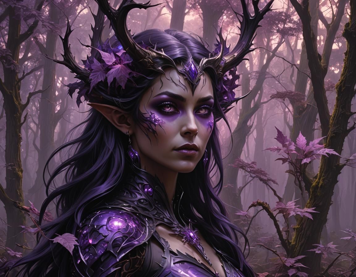 Void Elf Disintegrating into Forest Magic